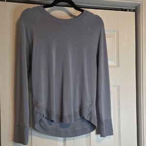 Athleta Dusty Blue Crew Neck Long Sleeve Top